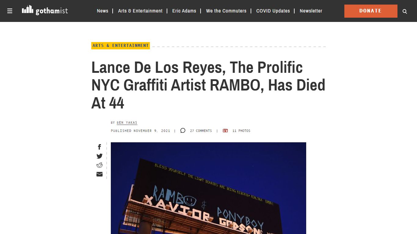 Lance De Los Reyes, The Prolific NYC Graffiti Artist RAMBO ... - Gothamist