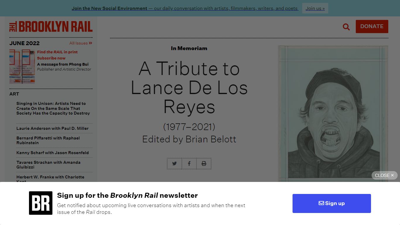 A Tribute to Lance De Los Reyes – The Brooklyn Rail