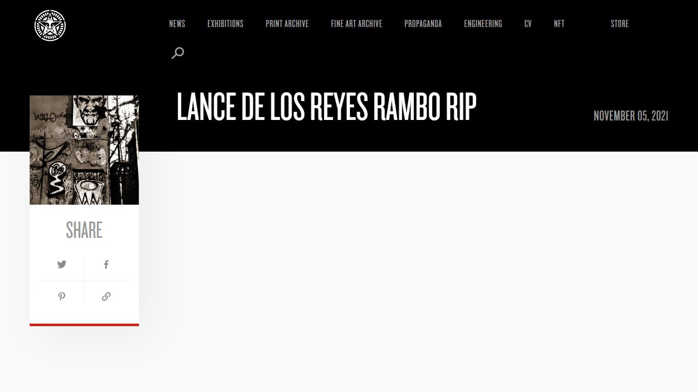 Lance De Los Reyes RAMBO RIP - Obey Giant